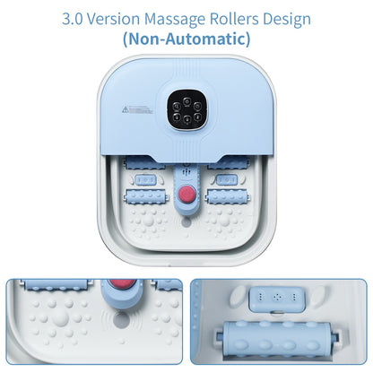 Electric Collapsible Foot Spa With Heat, Foot Massager With 16 Massage Rollers & Bubble, Foot Bath Massager For Home Use, Remote Control