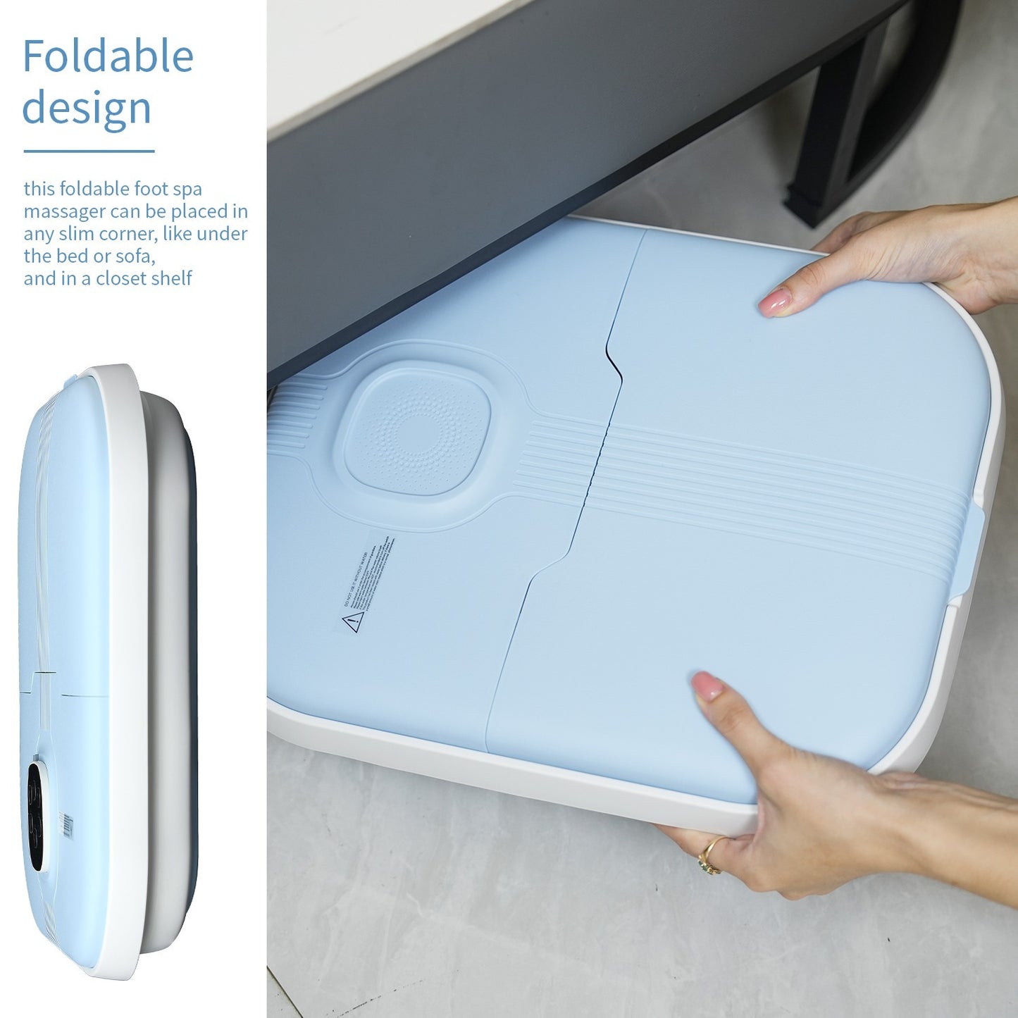 Electric Collapsible Foot Spa With Heat, Foot Massager With 16 Massage Rollers & Bubble, Foot Bath Massager For Home Use, Remote Control